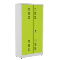 Armario Al-415 W3 Fechadura 03 Prat Cinza Cr/ Verde Ch 26