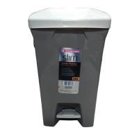 Lixeira Retangular Sanremo 50l C/ Pedal Bege Slim