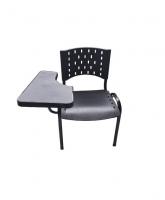 CADEIRA PLASTICA FIXA 04 PES C/PRANCHETA PRETO