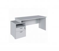 MESA DIRETOR 1500 X 650 X 740 C/ GAV PEDESTAL CINZA GEBB