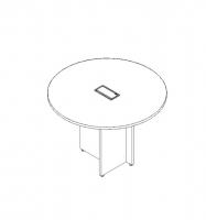 MESA REUNIAO CIRCULAR GEBB C/ 01 TOMADA CINZA